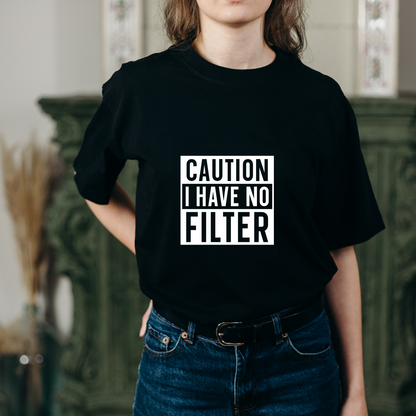 Caution no filter (Black)